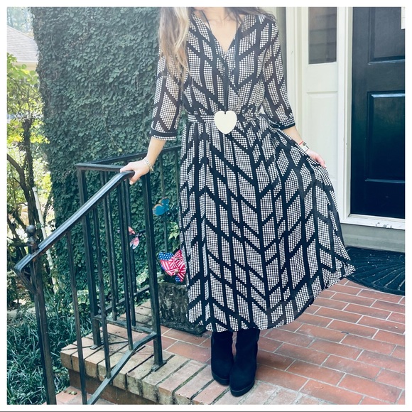 #24 Paris Beautiful geometry print chic dress - Picture 5 of 6